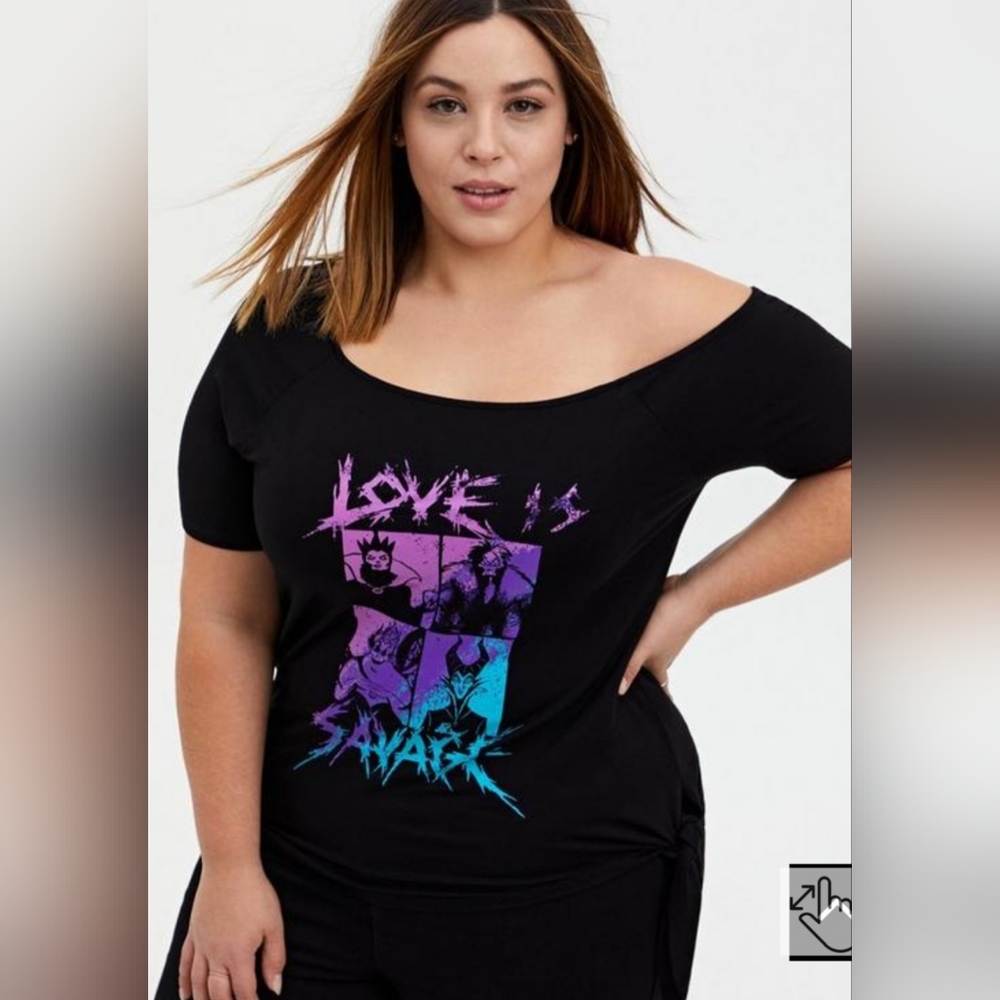 Torrid / Disney Villains - off the shoulder tee